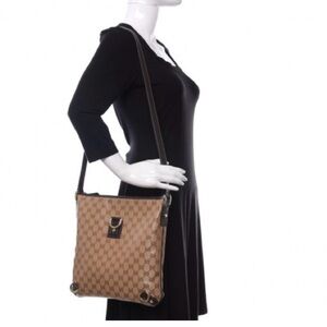 Authentic Gucci Tan and Brown Monogram Crossbody bag